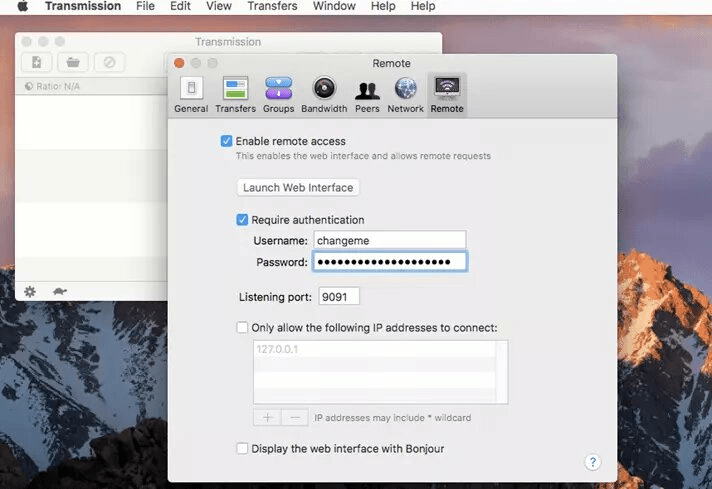 Mac tries to download files using transmission fluid
